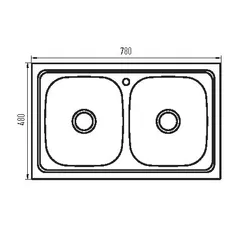Мийка кухонна Zerix Z7848D-08-180E Double (Satin) (ZS0578)