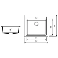 Мийка кухонна Zerix ZS-5751S-12 Коричнева (ZX4600)