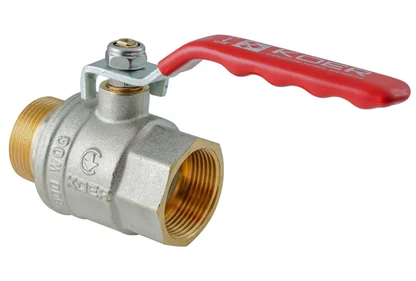 Кран кульовий ГШВ Koer Extreme KE.215-15 - 1/2" FM ручка "важіль" червона (KR5750)