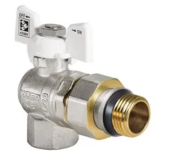 Кран з американкою 3/4" "антіпротечка"(Koer KR.228.W-Gi) кутовий білий (KR0193)