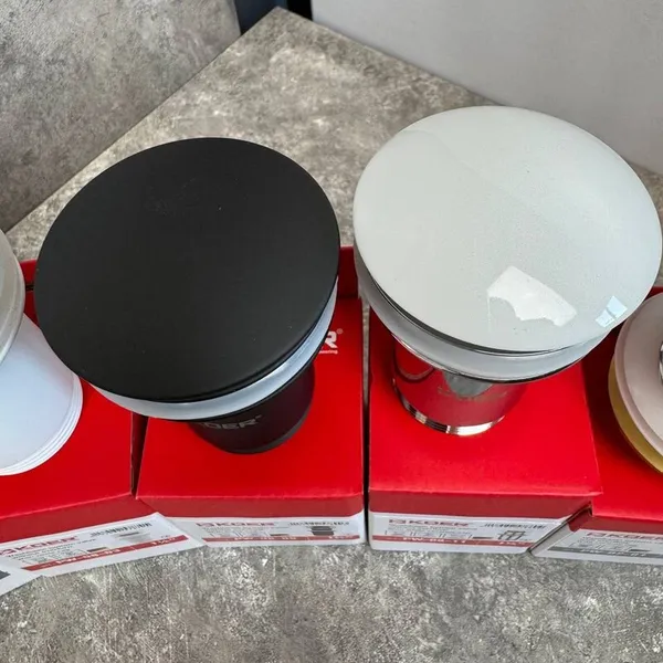 Донний клапан для раковини Koer PW-08-05 1 1/4'' без переливу автоматичний СLICK-СLACK (Колір чорн) (KR5789)