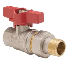 Кран з американкою Koer Extreme KE.227-20 - 3/4" ручка "метелик" червона (KR5766)
