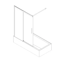 Шторки скляні на ванну розсувні Koer SR BS06-120x150-TR-01 прозоре скло Easy Clean 6мм, хром (KR5945)
