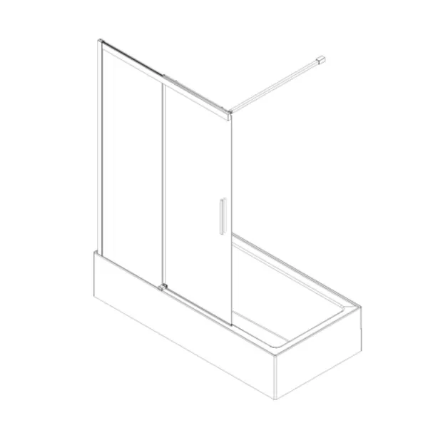 Шторки скляні на ванну розсувні Koer SR BS06-120x150-TR-01 прозоре скло Easy Clean 6мм, хром (KR5945)