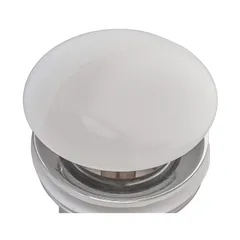Донний клапан для раковини Koer PW-07-11 1 1/4'' з переливом автоматичний СLICK-СLACK (Біла керам.накл.) (KR5784)
