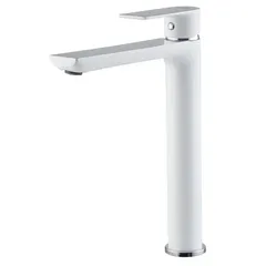 Змішувач для умивальника HAIBA ALEX 001 HIGH WHITE-CHROME (HB9564)