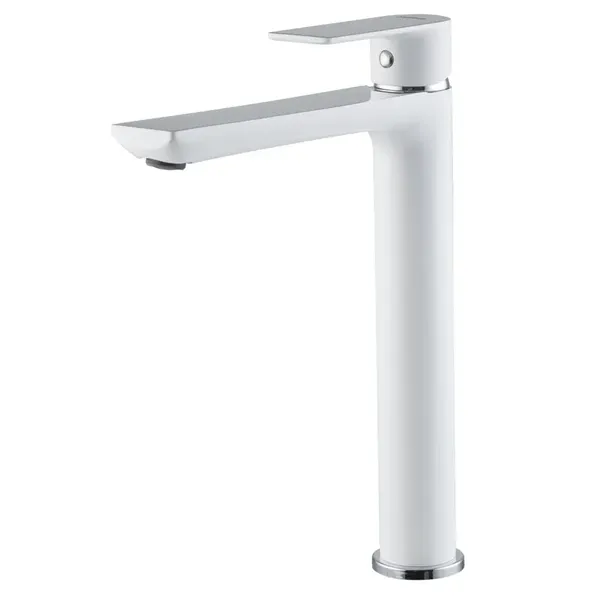 Змішувач для умивальника HAIBA ALEX 001 HIGH WHITE-CHROME (HB9564)