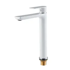 Змішувач для умивальника HAIBA ALEX 001 HIGH WHITE-CHROME (HB9564)