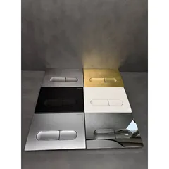 Панель змиву Koer KT-0608-05 240x160x10mm пластикова, кнопка закруглена (колір чорний матовий) (KR6125)