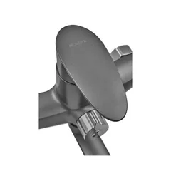 Змішувач для ванни Plamix CEZAR-006 EURO SET Graphite, зі шлангом, лійкою та кронштейном (PM0691)