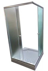 Душова кабіна з низьким піддоном Mixxus CUBIC SCT01-100x100x195-FB CHROME матове скло 4мм (MI6904)