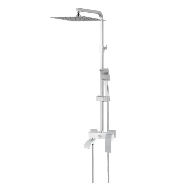 Душова колона KOER KB-56007-04 зі змішувачем, 3 функції (Колір хром+білий) (KR5159)