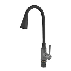 Змішувач для кухні Zerix Atrium-011-T Graphite Refl.Black (Колір графіт+силік.вилив чорний) (ZX6106)