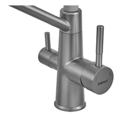 Змішувач для кухні з силіконовим виливом Zerix FUL-021 Graphite Refl.Gray з нерж. сталі SUS304 з виходом для пит.води (ZX6000)