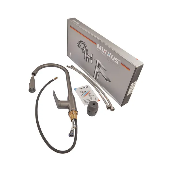 Змішувач для кухні Mixxus Premium DERBY 014 (NUT) GRAPHITE (MI6611)
