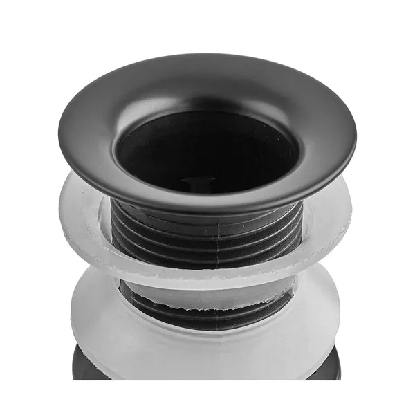 Донний клапан для раковини Zerix BV-02 BLACK 1 1/4''  без переливу автоматичний СLICK-СLACK (Колір чорний) (ZX6018)