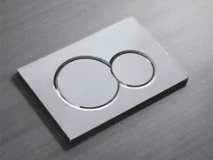Панель змиву Koer KT-0601-01 240x160x10mm пластикова, кнопка кругла (колір хром) (KR5174)