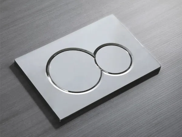 Панель змиву Koer KT-0601-01 240x160x10mm пластикова, кнопка кругла (колір хром) (KR5174)