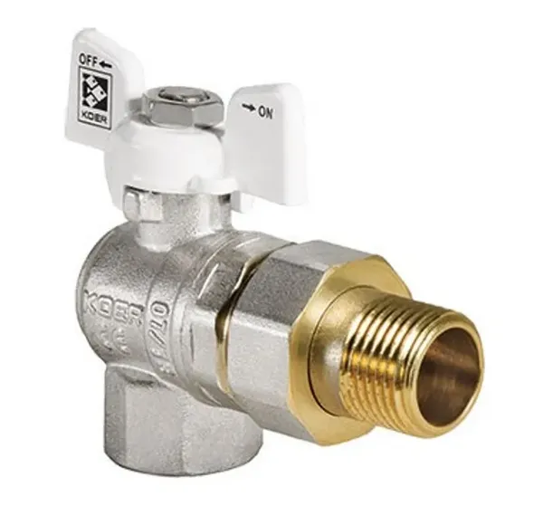Кран з американкою 1/2" (Koer KR.228.W) кутовий білий (KR0099)