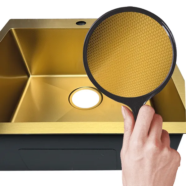 Мийка Mixxus MH5050 Micro Decor Brushed Gold (3.0/0.8) з нерж. сталі (колір матове золото) (MI8214)