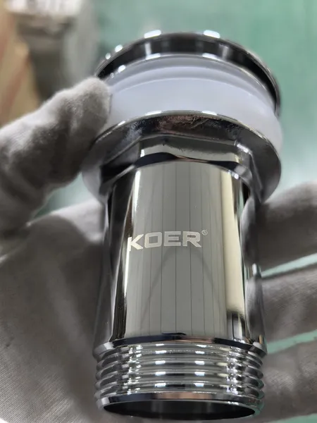 Донний клапан для раковини Koer PW-08-01 1 1/4''  без переливу автоматичний СLICK-СLACK (Колір хром) (KR5786)