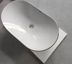 Раковина накладна MIXXUS PREMIUM WAVE-0105 EDGE GOLD 620х360х160mm (MP6557)