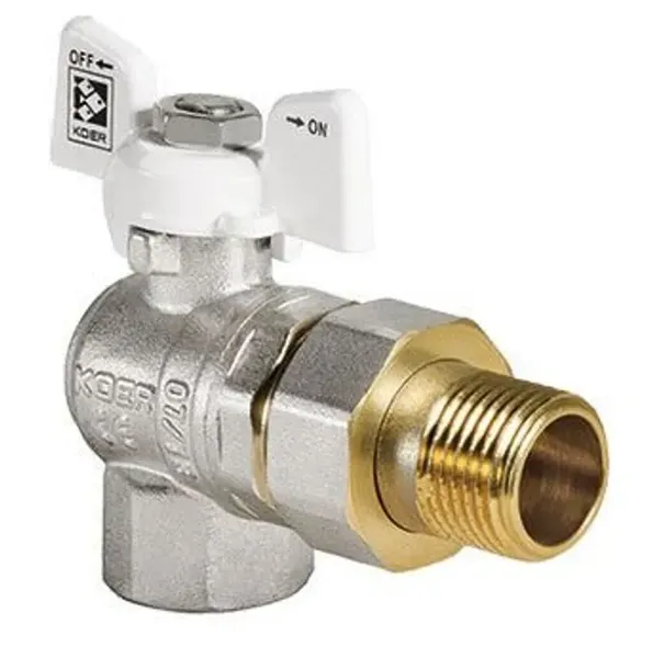 Кран з американкою кутовий Koer KR.228.W - 1" White (KR5105)