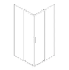 Душова кабіна без піддону Koer SR SC10-90x90x195-TR-01 прозоре скло Easy Clean 6мм, хром (KR5942)