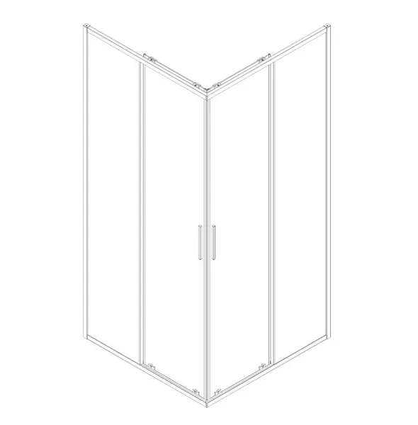 Душова кабіна без піддону Koer SR SC10-90x90x195-TR-01 прозоре скло Easy Clean 6мм, хром (KR5942)