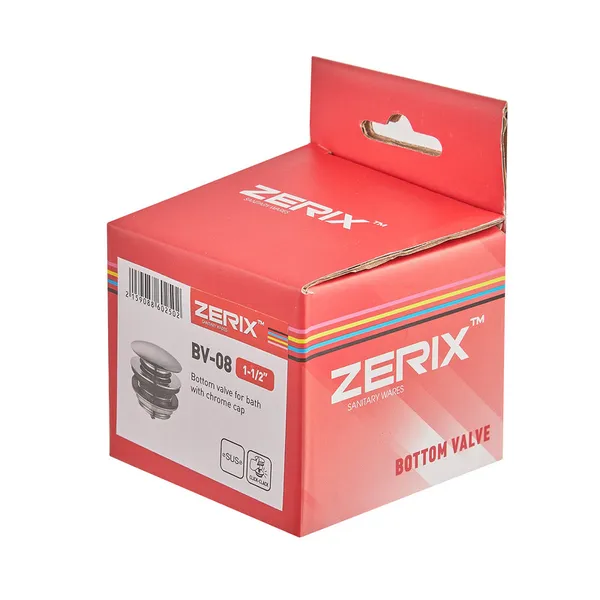 Донний клапан для ванни Zerix BV-08 1 1/2'' автоматичний СLICK-СLACK (Колір хром) (ZX6025)