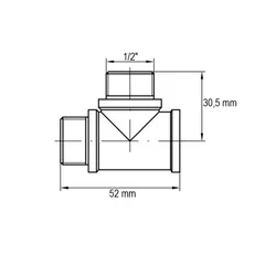 Трійник ВЗЗ Koer KF.T06FMM.WN - 1/2'' (без нікелю) (KR3031)