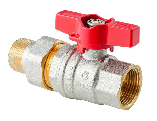 Кран з американкою Koer Extreme KE.227-15 - 1/2" ручка "метелик" червона (KR5765)