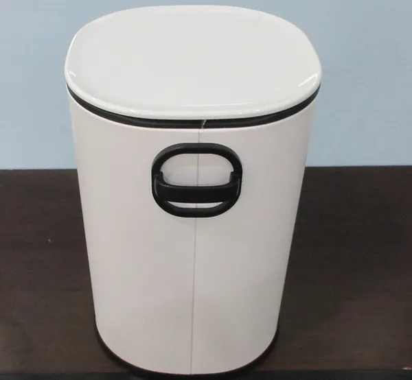 Відро для сміття з плавним закриттям овальне Zerix Prime-TC0105 White 5л колір білий (ZX5901)