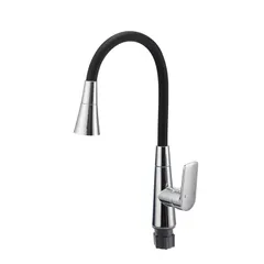 Змішувач для кухні Mixxus Premium Matis 011-T (NUT) Refl.Black (Колір хром+силік.вилив чорний) (MI8266)