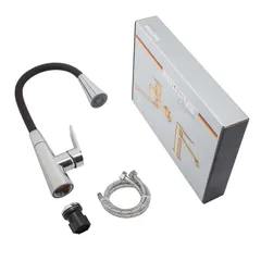 Змішувач для кухні Mixxus Premium Matis 011-T (NUT) Refl.Black (Колір хром+силік.вилив чорний) (MI8266)