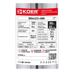 Центробіжний насос Koer 3KDm 2/21+50М 1" (KP2871)