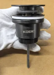 Донний клапан для раковини Koer PW-11-07 1 1/4''  універсальний (з/без перел) СLICK-СLACK (Колір графіт) (KR5793)