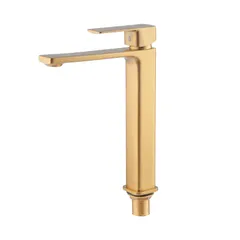 Змішувач для умивальника високий Haiba KUBUS 001 (HIGH) BRUSHED GOLD (HB9623)