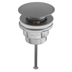 Донний клапан для раковини Zerix BV-03 BLACK 1 1/4''  універсальний (з/без перел) СLICK-СLACK (Колір чорний) (ZX6020)