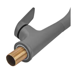 Змішувач для кухні Plamix Lucas-017 SET Graphite Refl.Grey з підведенням (Колір графіт+сил.вилив сірий) (PM0723)