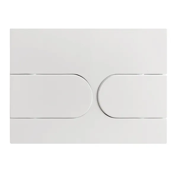 Панель змиву Koer KT-0604-03 240x160x10mm пластикова, кнопка закруглена (колір білий) (KR5322)