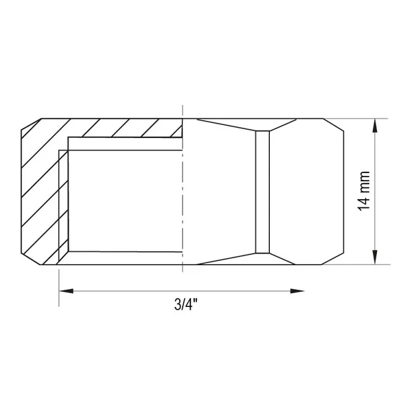 Заглушка Koer KF.P08F.WN - 3/4'' F без нікелю (KR5571)