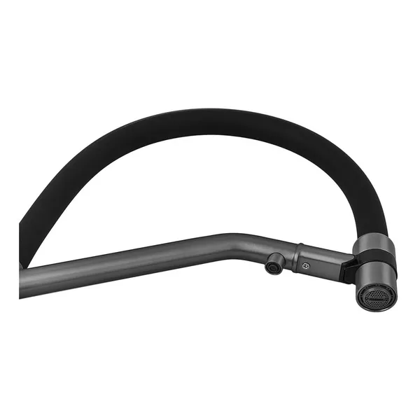 Змішувач для кухні з силіконовим виливом Zerix MAG-021 Graphite Refl.Black з нерж. сталі SUS304 з виходом для пит.води (ZX6005)