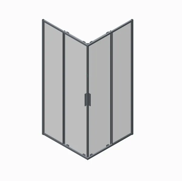 Душова кабіна без піддону Koer SR SC10-90x90x195-TR-07 прозоре скло Easy Clean 6мм, графіт (KR5944)