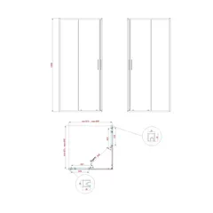 Душова кабіна без піддону Koer SR SC10-90x90x195-TR-07 прозоре скло Easy Clean 6мм, графіт (KR5944)