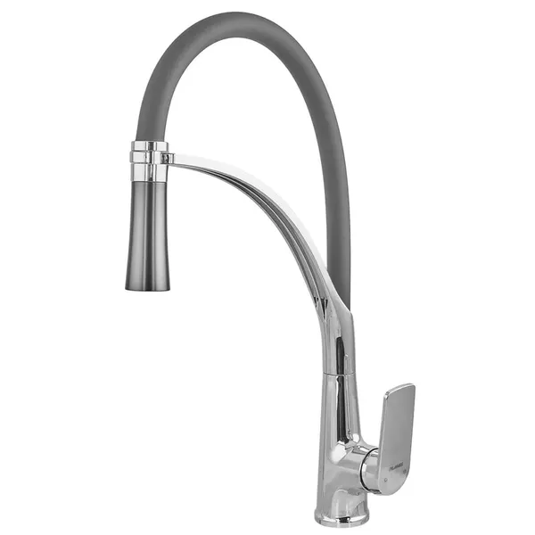 Змішувач для кухні Plamix Lucas-017 SET CHROME REFL.Grey з підведенням (PM0715)