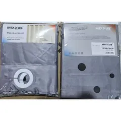 Шторка для ванної Mixxus SCT-004-180x180 з поліестеру із вбудованими кільцями (Візерунок "Бризки" сіро-сині) (AC0652)