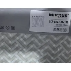 Шторка для ванної Mixxus SCT-005-180x180 з поліестеру із вбудованими кільцями (Візерунок сірий) (AC0646)