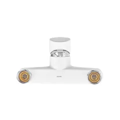 Змішувач для ванни Plamix CEZAR-009 EURO SET White, зі шлангом, лійкою та кронштейном (PM0692)