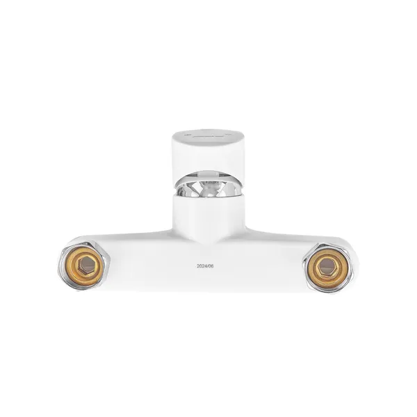 Змішувач для ванни Plamix CEZAR-009 EURO SET White, зі шлангом, лійкою та кронштейном (PM0692)